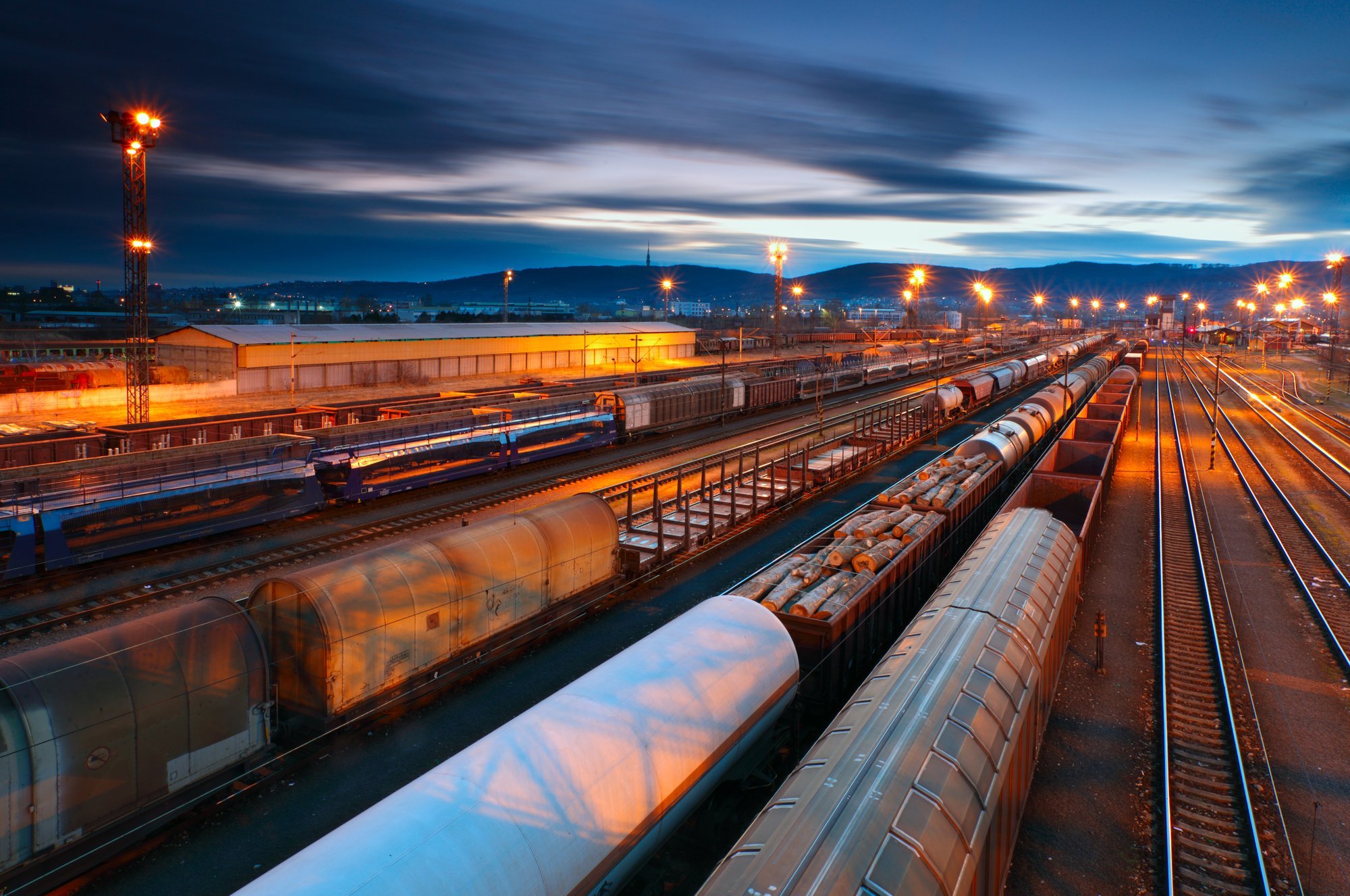 Freight Station with trains